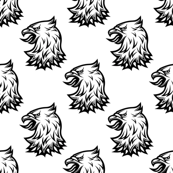 Stylized black eagle seamless pattern — Stock Vector