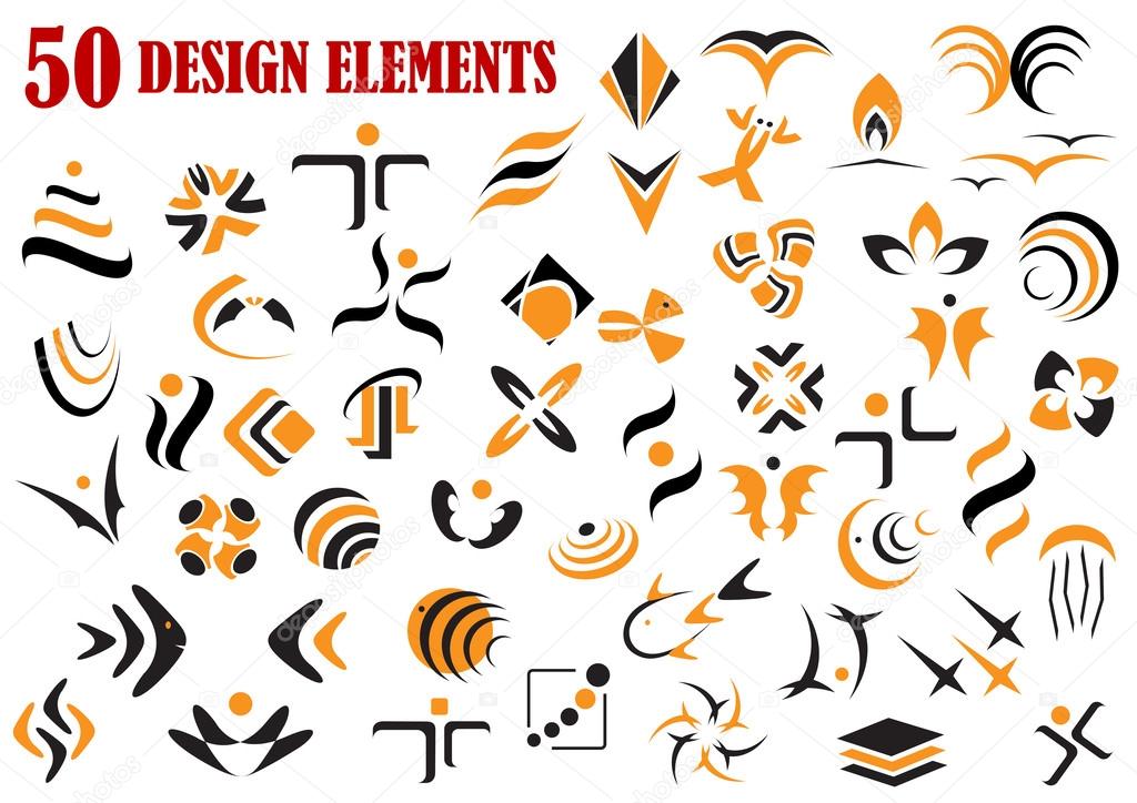 Abstract graphic design elements and symbols