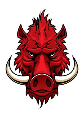 Red boar head mascot clipart
