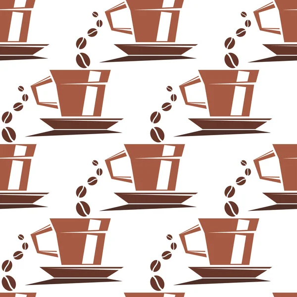 Xícaras de café sem costura padrão —  Vetores de Stock