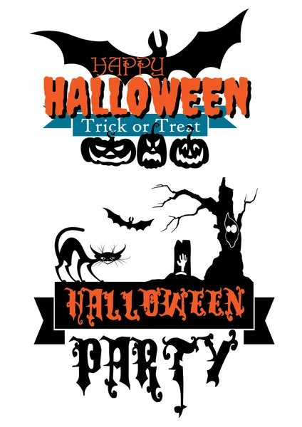 Gelukkig halloween-feest banners — Stockvector