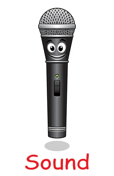 Cartoon microphone character — Stock Vector