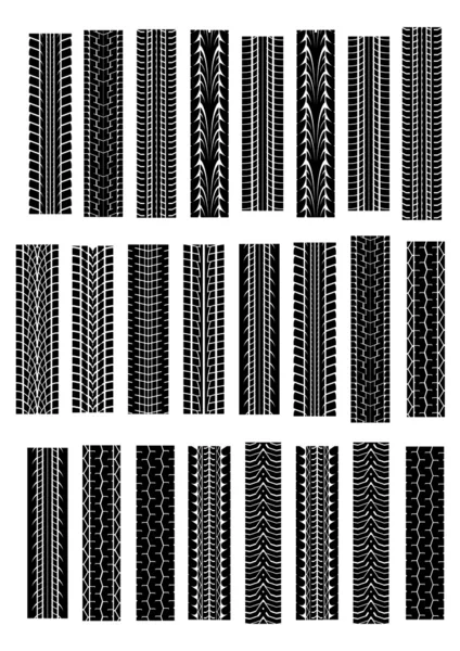Juego de orugas de neumáticos negros — Archivo Imágenes Vectoriales