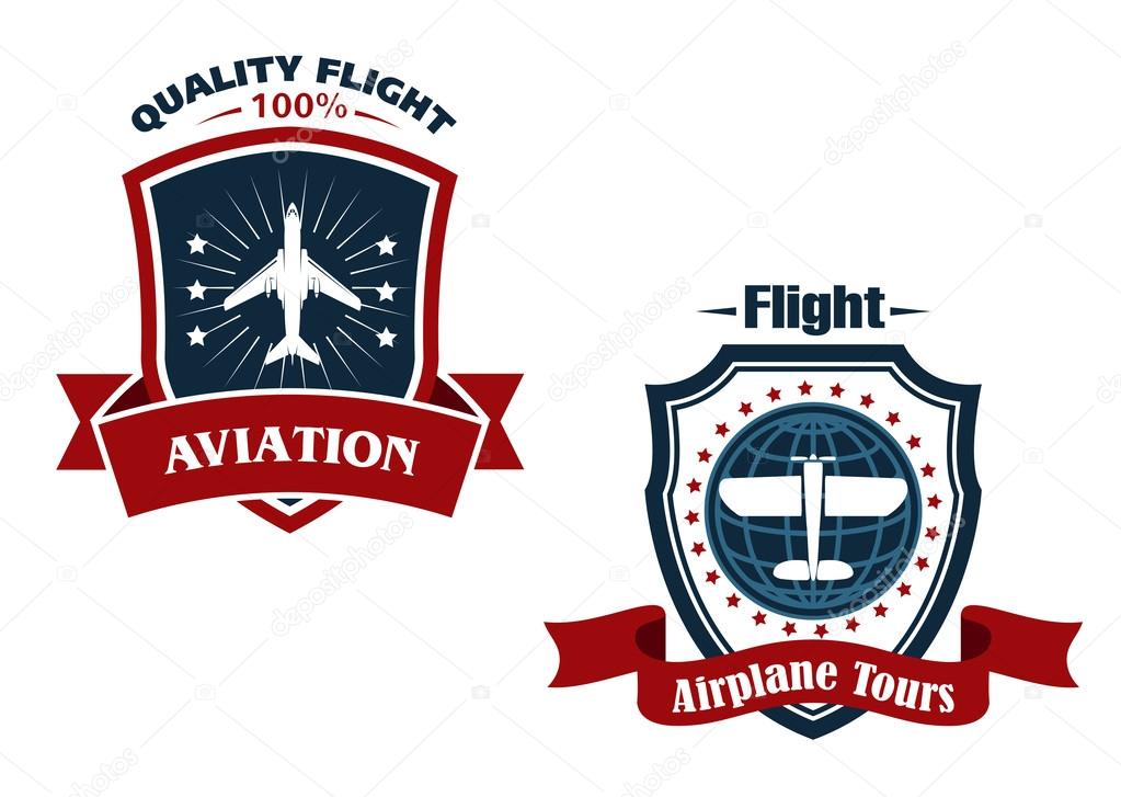 Airplane tours and aviation icons