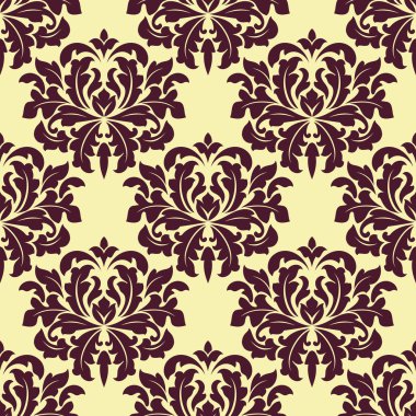 Kahverengi Sarı çiçekli çiçekli seamless modeli