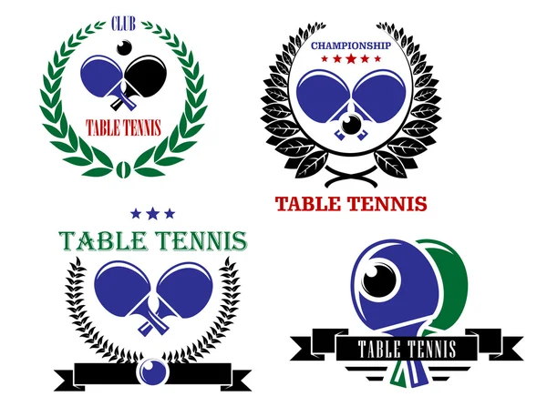 Tenis de Mesa emblemas y símbolos — Vector de stock