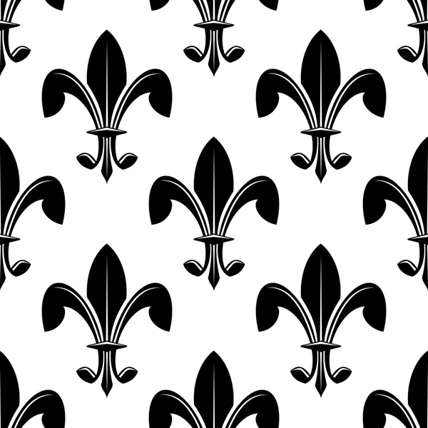 Black and white seamles fleur de lys pattern — Stock Vector