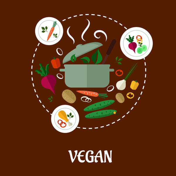 Vegan flat infographic design