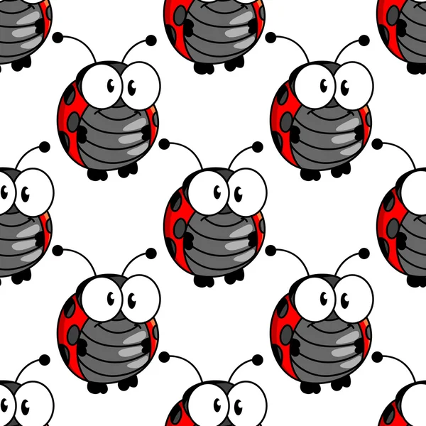 Ladybug padrão de fundo sem costura — Vetor de Stock