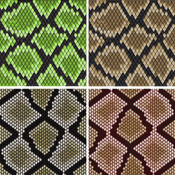 Seamless snake skin patterns — Stock Vector