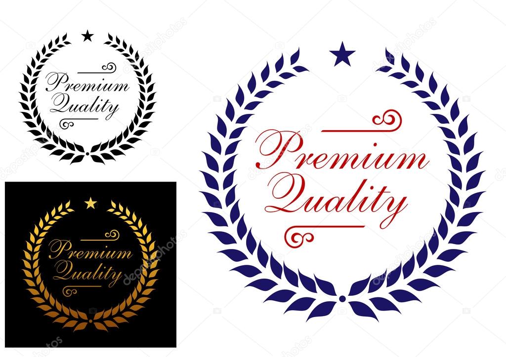 Premium quality laurel wreath logo or emblem