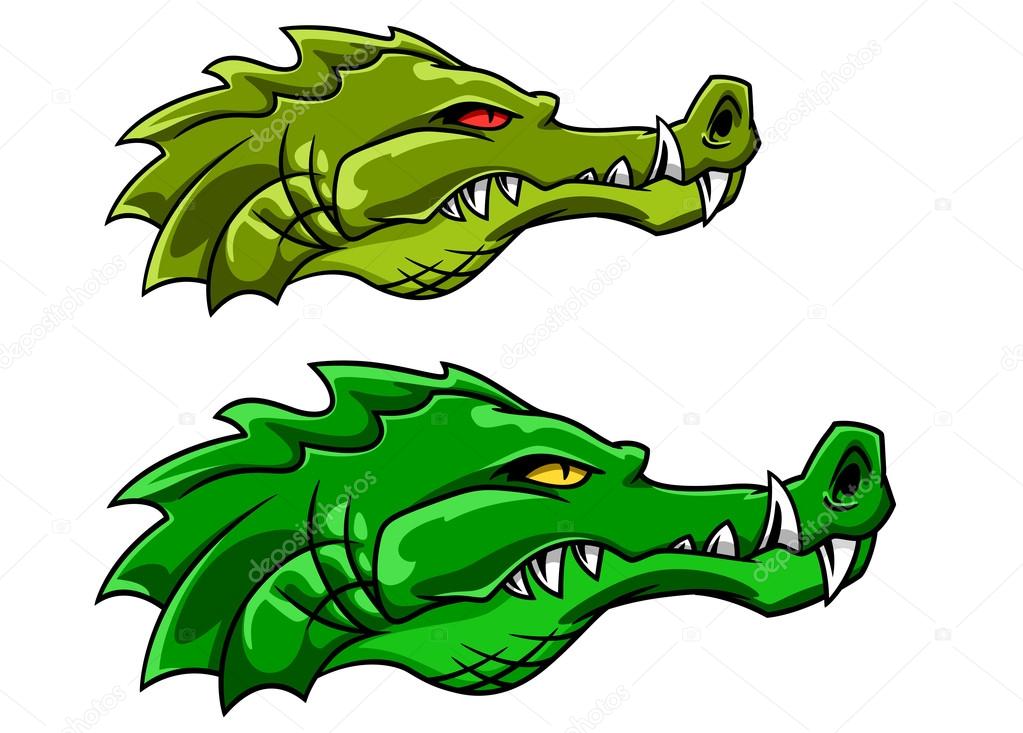 Smiling Devil Green Alligator Vinyl Decal - 12 Inch Tall Cartoon Sticker