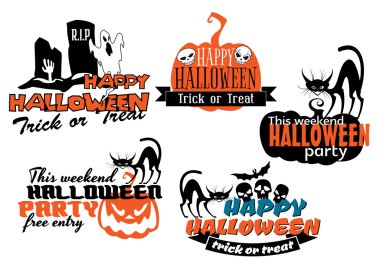 Turuncu ve siyah Cadılar Bayramı afiş