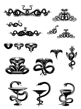 Intricate snake icons and mascots vector Intricate snake icons and mascots vector