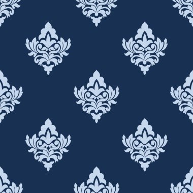 Güzel mavi damasko tarzı Arabesk desen