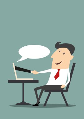 Businessman having an online trading
