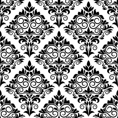 Siyah ve beyaz Arabesk Dikişsiz desen tasarım