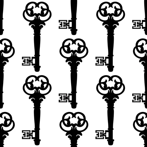 Seamless background pattern of antique keys — Stock Vector