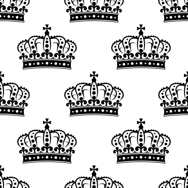 Patrón de fondo sin costuras de una corona real — Archivo Imágenes Vectoriales