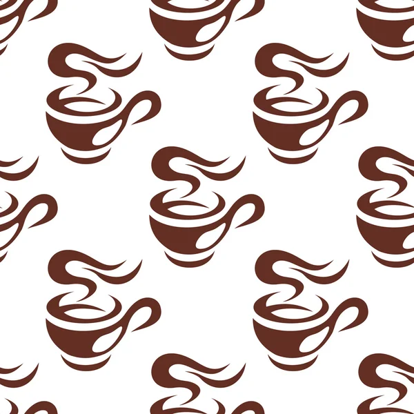 Vapor xícara de café expresso sem costura padrão —  Vetores de Stock