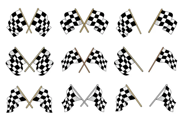Set of vector checkered flags — Stock Vector