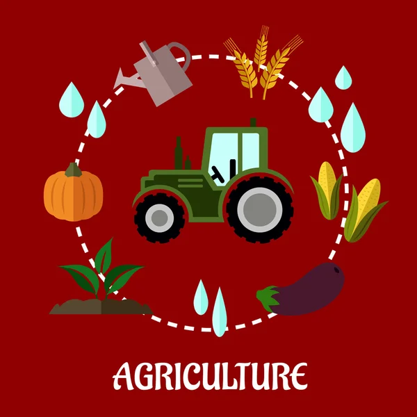 Agriculture concept infographique plat — Image vectorielle