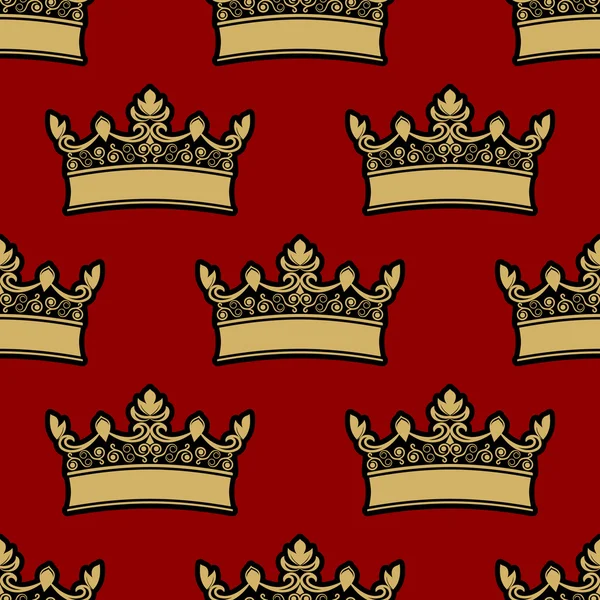 Heraldische kroon naadloze patroon — Stockvector