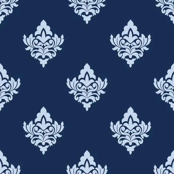 Vrij blauwe damast stijl arabesque patroon — Stockvector