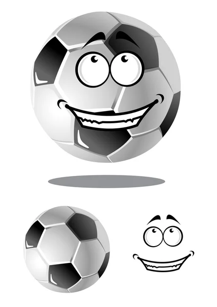 Szczęśliwy kreskówka piłka piłka nożna i piłka nożna — Wektor stockowy