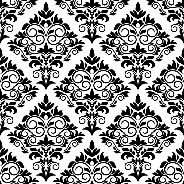 Black and white arabesque seamless pattern design — Stock Vector