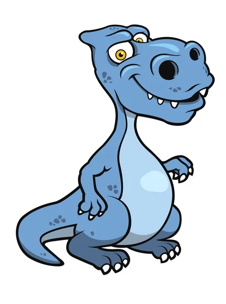 Dinosaurio de dibujos animados azul lindo — Vector de stock