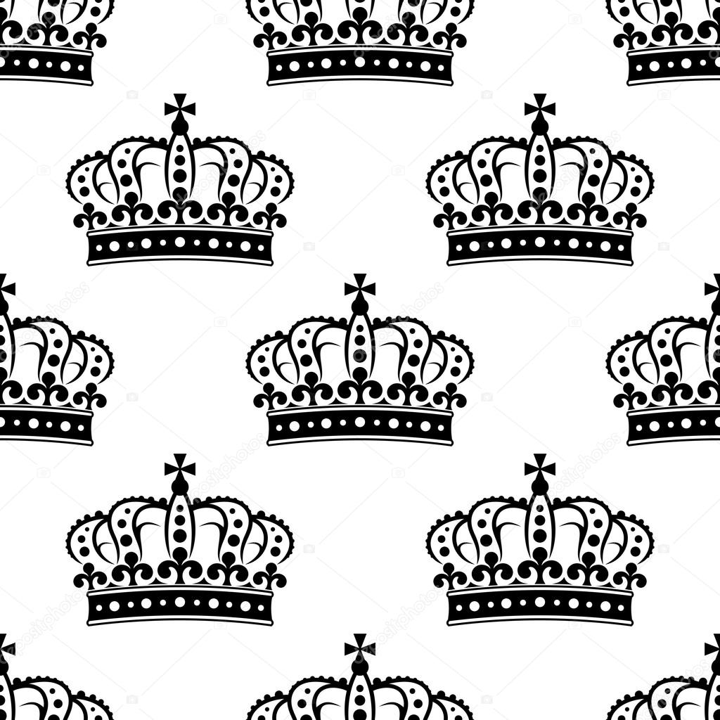 Seamless background pattern of a royal crowns