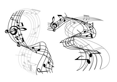 Abstract music waves clipart