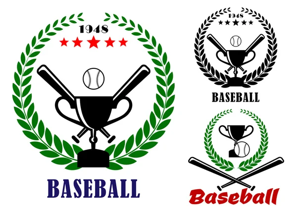 Insignias o emblemas de béisbol — Vector de stock