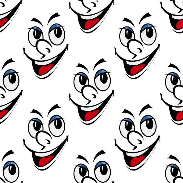 Happy smiling face seamless background pattern — Stock Vector