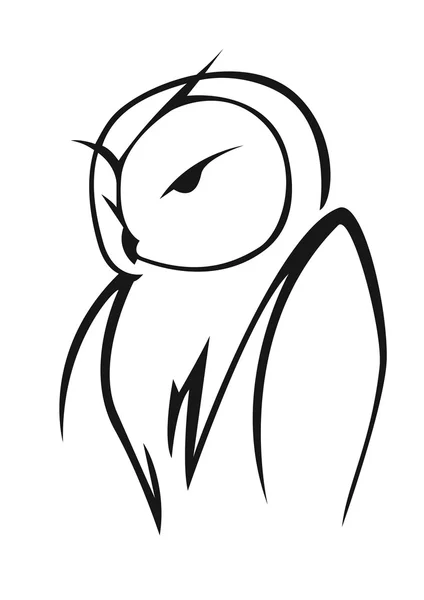 Esboço de doodle vetorial de uma coruja — Vetor de Stock