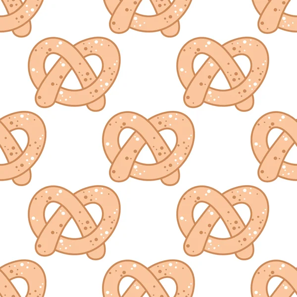 Seamless background pattern of a crispy pretzel — Stock Vector