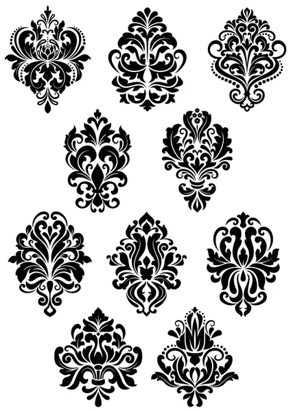 Foliate arabesque elementi di design — Vettoriale Stock