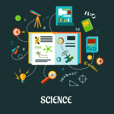 Creative science flat concept clipart
