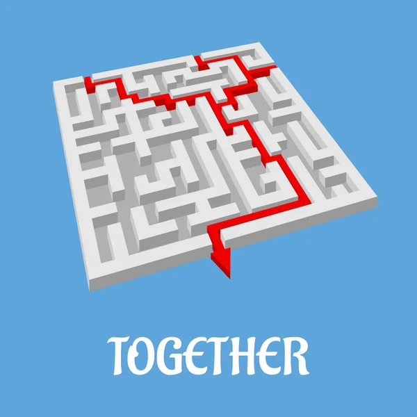 Labyrinthpuzzle mit zwei alternativen Routen — Stockvektor