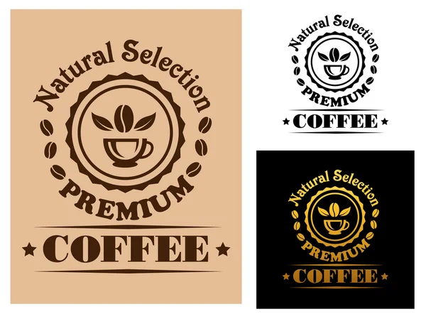 Selezione Naturale Premium Etichetta caffè — Vettoriale Stock