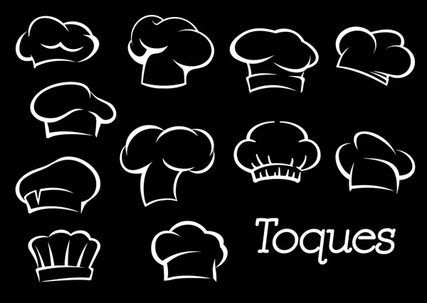 Chef toques and hats set — Stock Vector