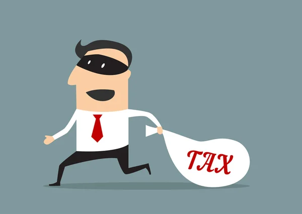 Businessman stealing tax money — Stockvector