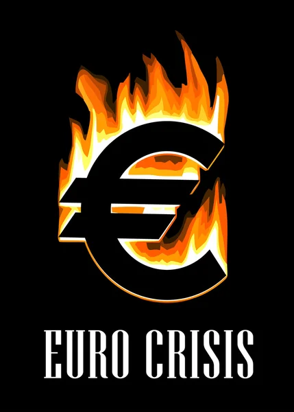 Concepto de crisis euro — Vector de stock