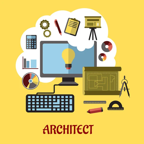 建築家または教育の概念 — ストックベクタ