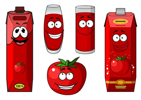 Fresh tomato and tomato juice — Stock Vector