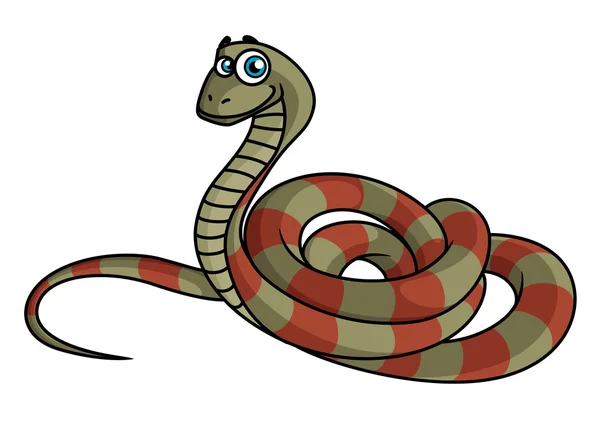 Cartoon striped snake — Stock Vector