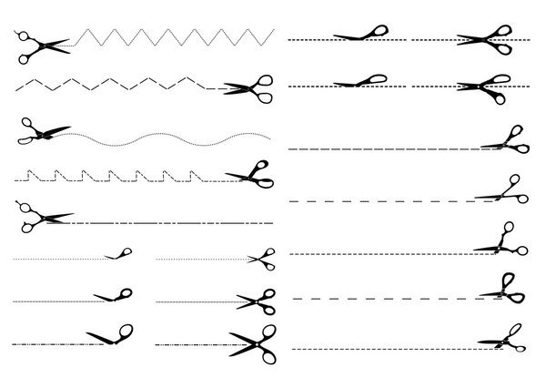 Набор шаблонов с ножницами для резки бумаги

