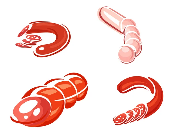 Pikantne jedzenie kiełbasa i salami — Wektor stockowy