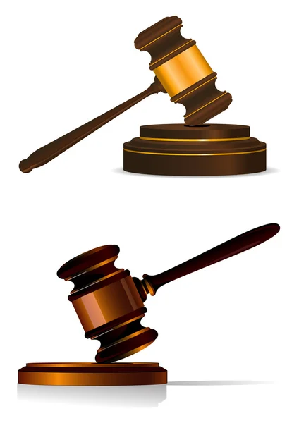 Judge or auctioneers gavel on white — Stock Illustration Judge or auctioneers gavel on white Vector Graphics